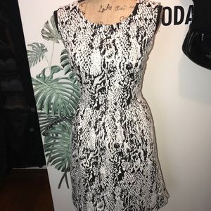 White snake print dress